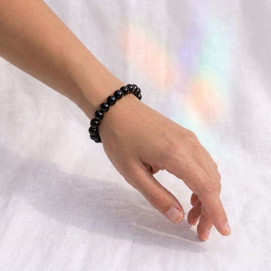 Bracelet en Obsidienne noire